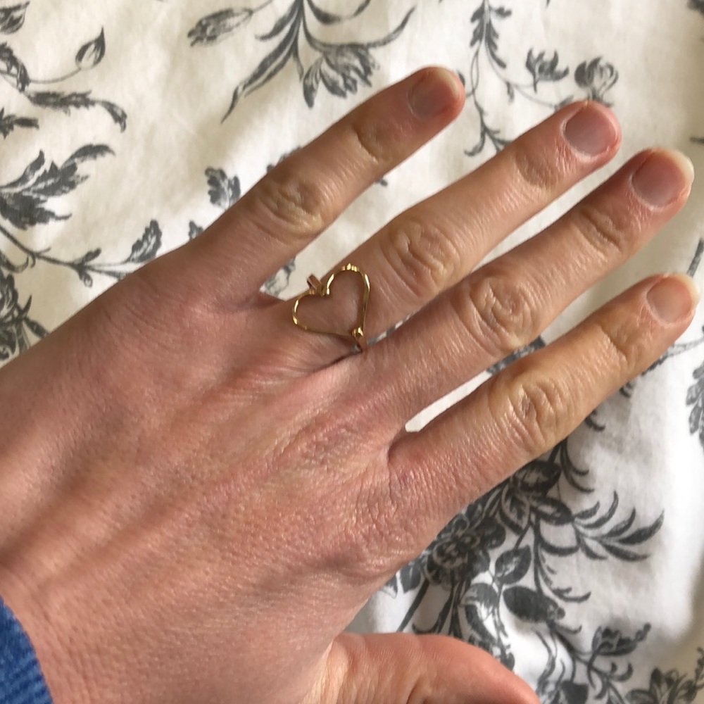 Sideways Open Heart Ring